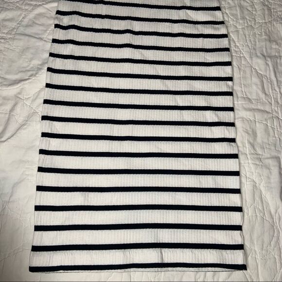 Sz XS Banana Republic White Striped Ribbed Dress - Picture 3 of 9